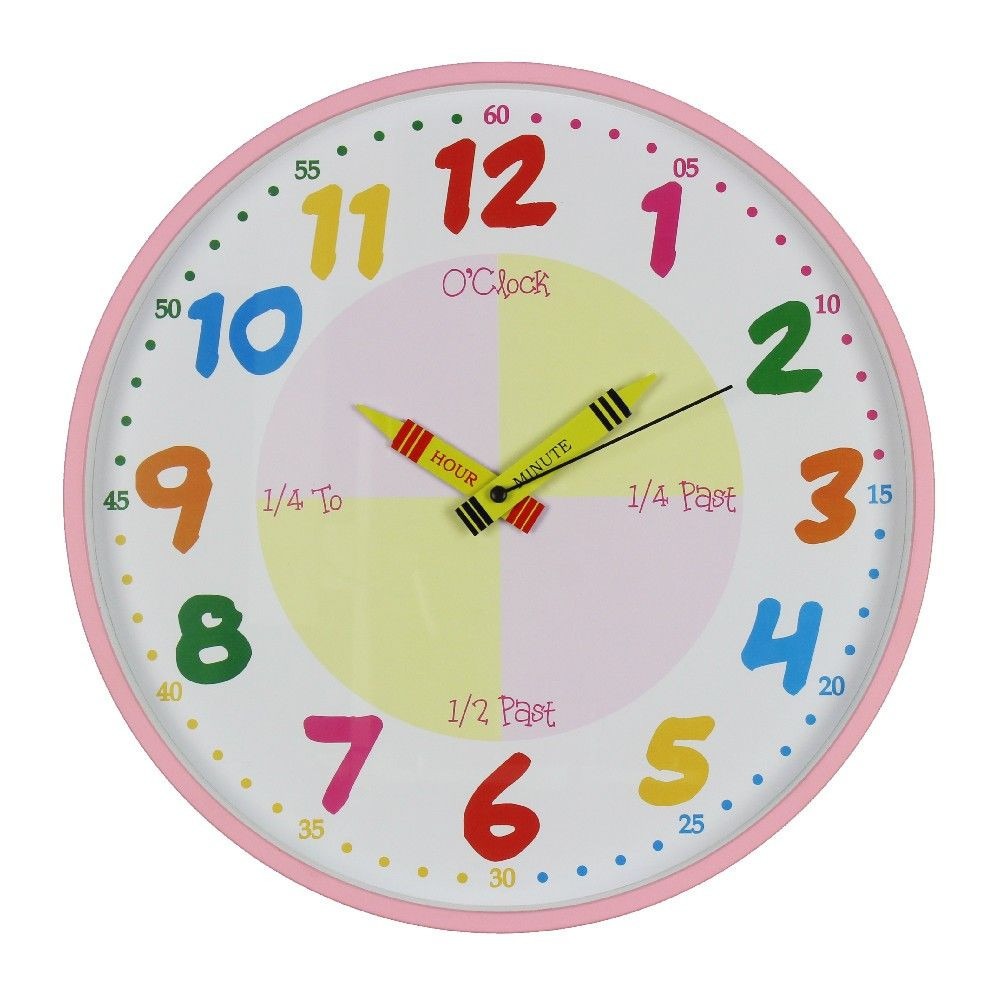 Home time Teach The Time Pink Wall Clock (30 cm)