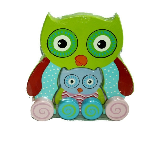 Wood Chunky Owl Pull Along