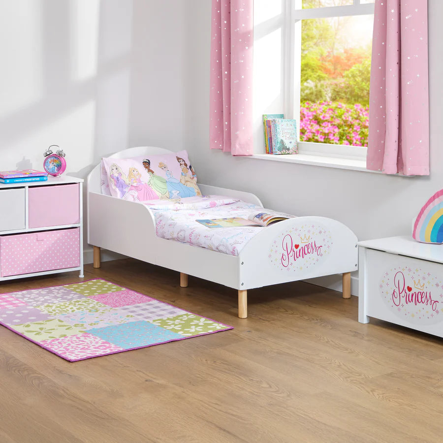 Kids White Toddler Bed - Princess