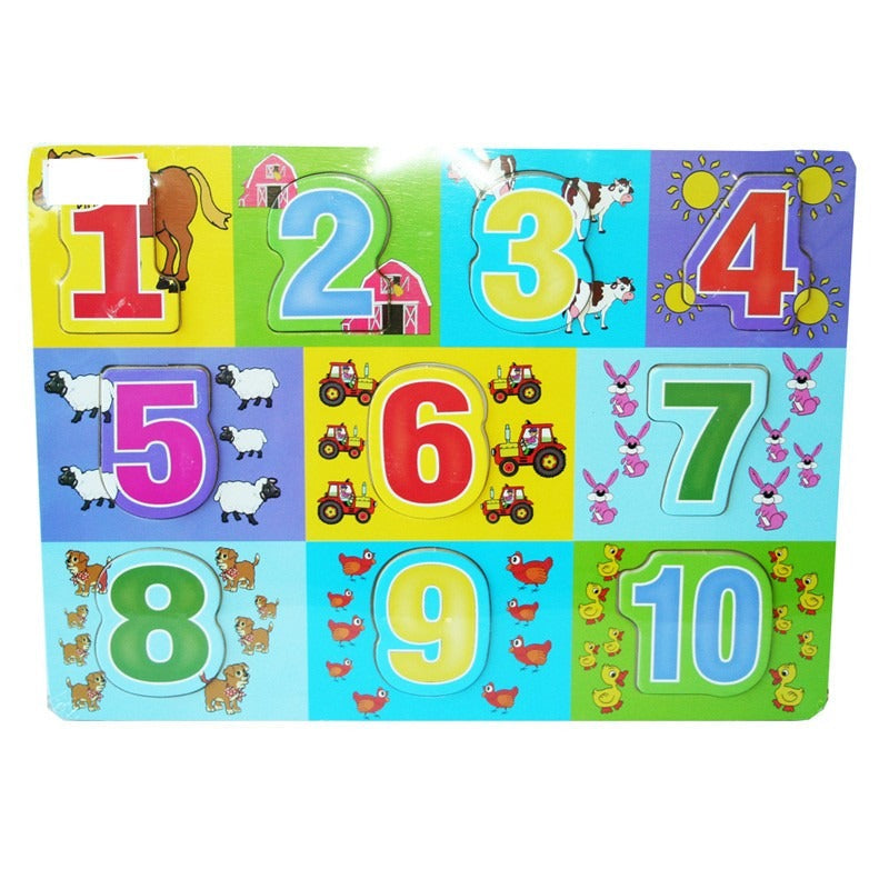 Blue Wooden Number Puzzle