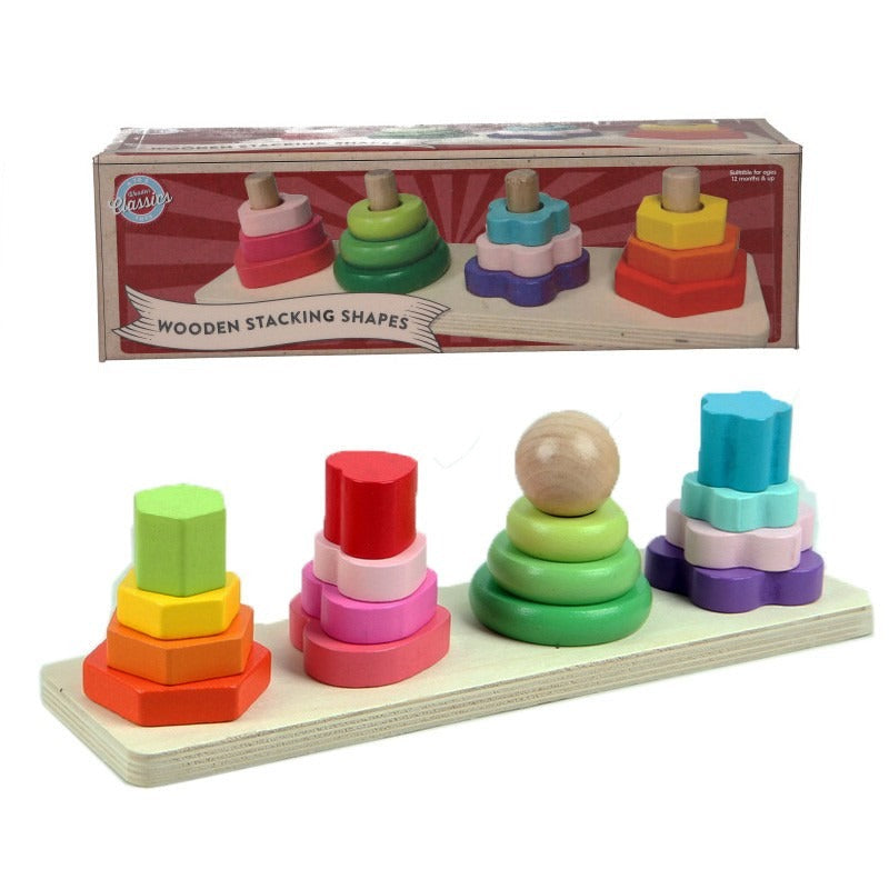 Wooden Stacking Shape Tower