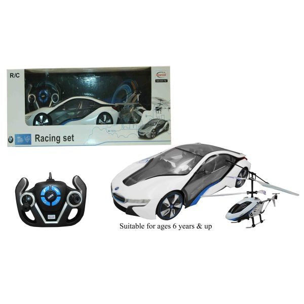 Bmw I8 & Helicopter Toy