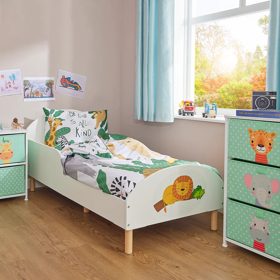 Kids White Toddler Bed - Lion