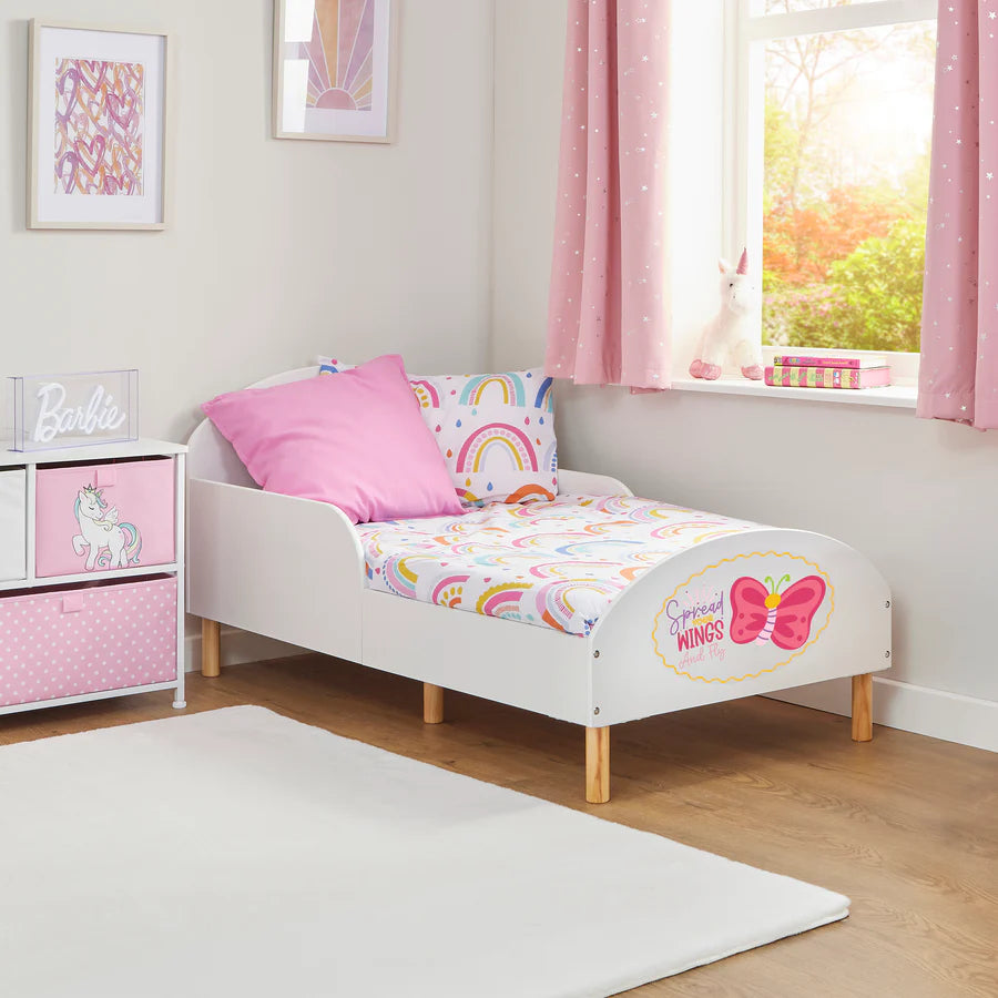 Kids White Toddler Bed – Spread Your Wings and Fly