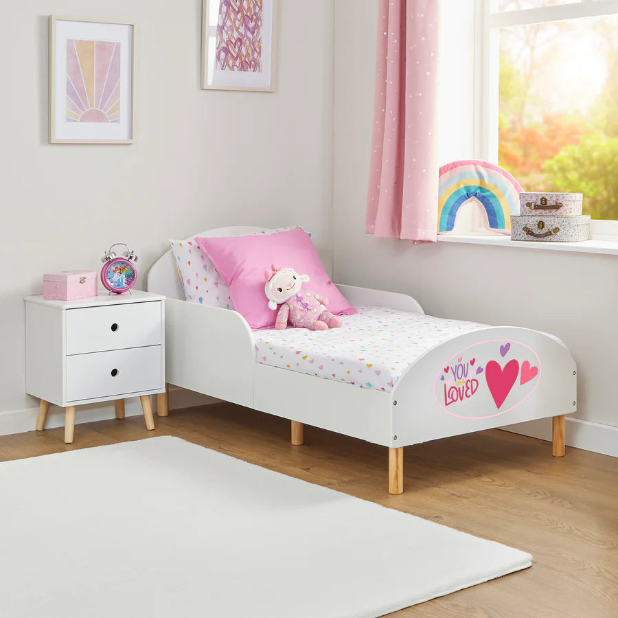 Kids White Toddler Bed – You Are Loved
