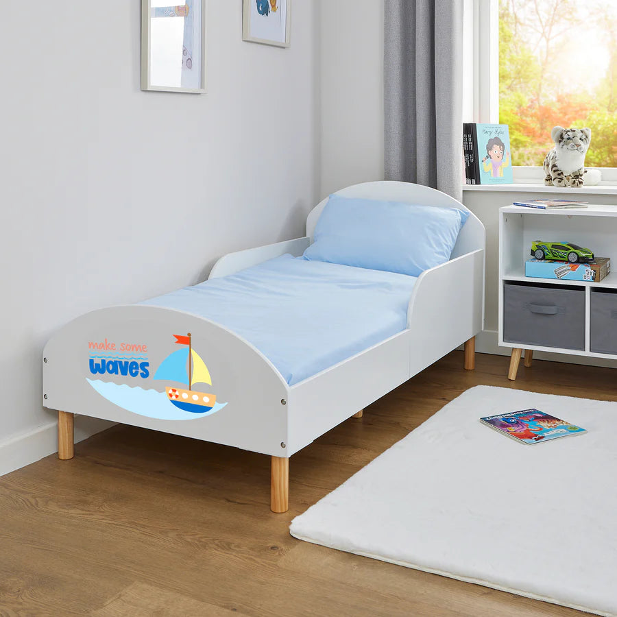 Kids White Toddler Bed – Make Some Waves